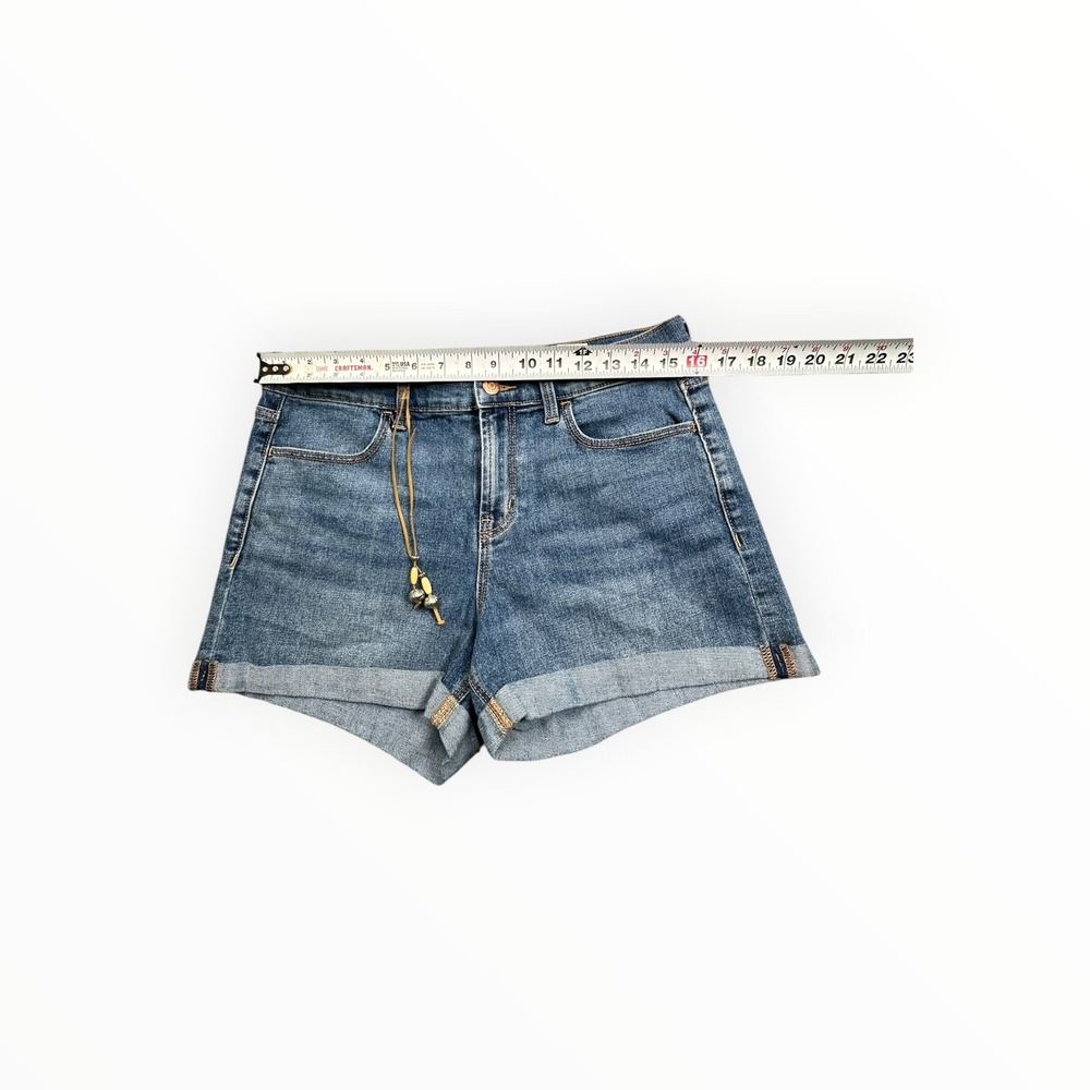 Old Navy Denim Shorts Womens 10 Blue Mid-Rise Cuffed Stretch Boho 4210 - Picture 6 of 8